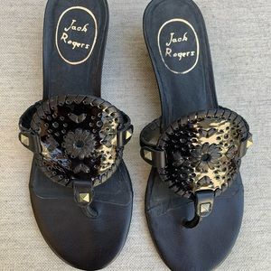 Jack Rogers Devyn Black Patent Sandals